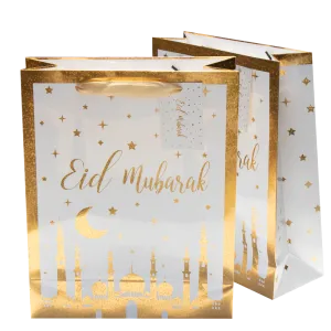 Mosque and Star Foil Eid Gold Star Stamping Foil Gift Bag