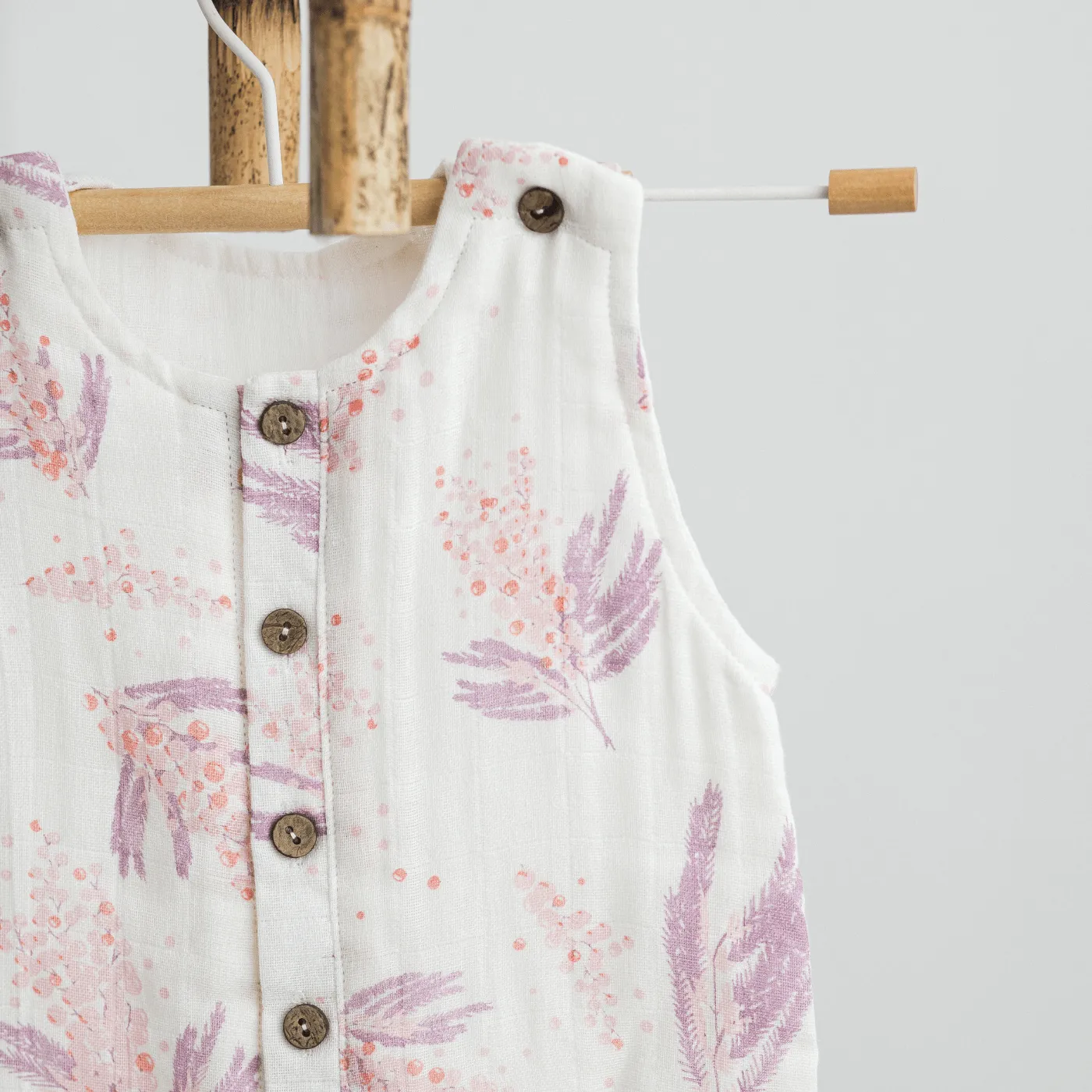 Muhly Grass Double Layer Muslin Romper/Jumpsuit/Onesie