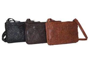 Multi Gusset Bag with Applique Design - Royale Leather 'Kensington'