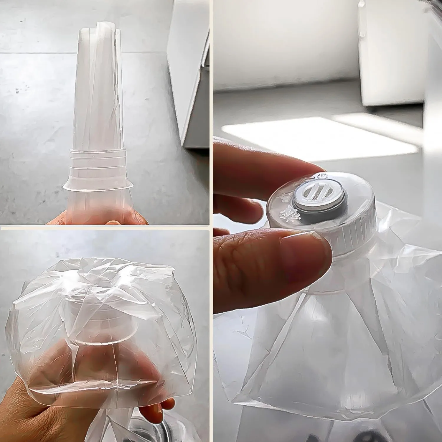 Mushroom Grow Bag Cap and Ring for Cultivating Edible Fungus Sealing Cotton Filter Cover 32mm (100, Transparent)