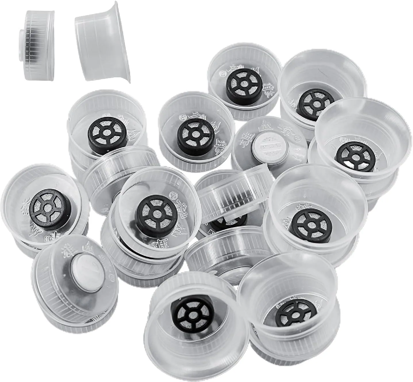 Mushroom Grow Bag Cap and Ring for Cultivating Edible Fungus Sealing Cotton Filter Cover 32mm (100, Transparent)
