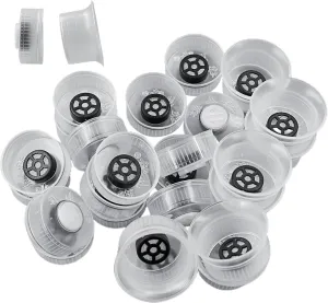 Mushroom Grow Bag Cap and Ring for Cultivating Edible Fungus Sealing Cotton Filter Cover 32mm (100, Transparent)