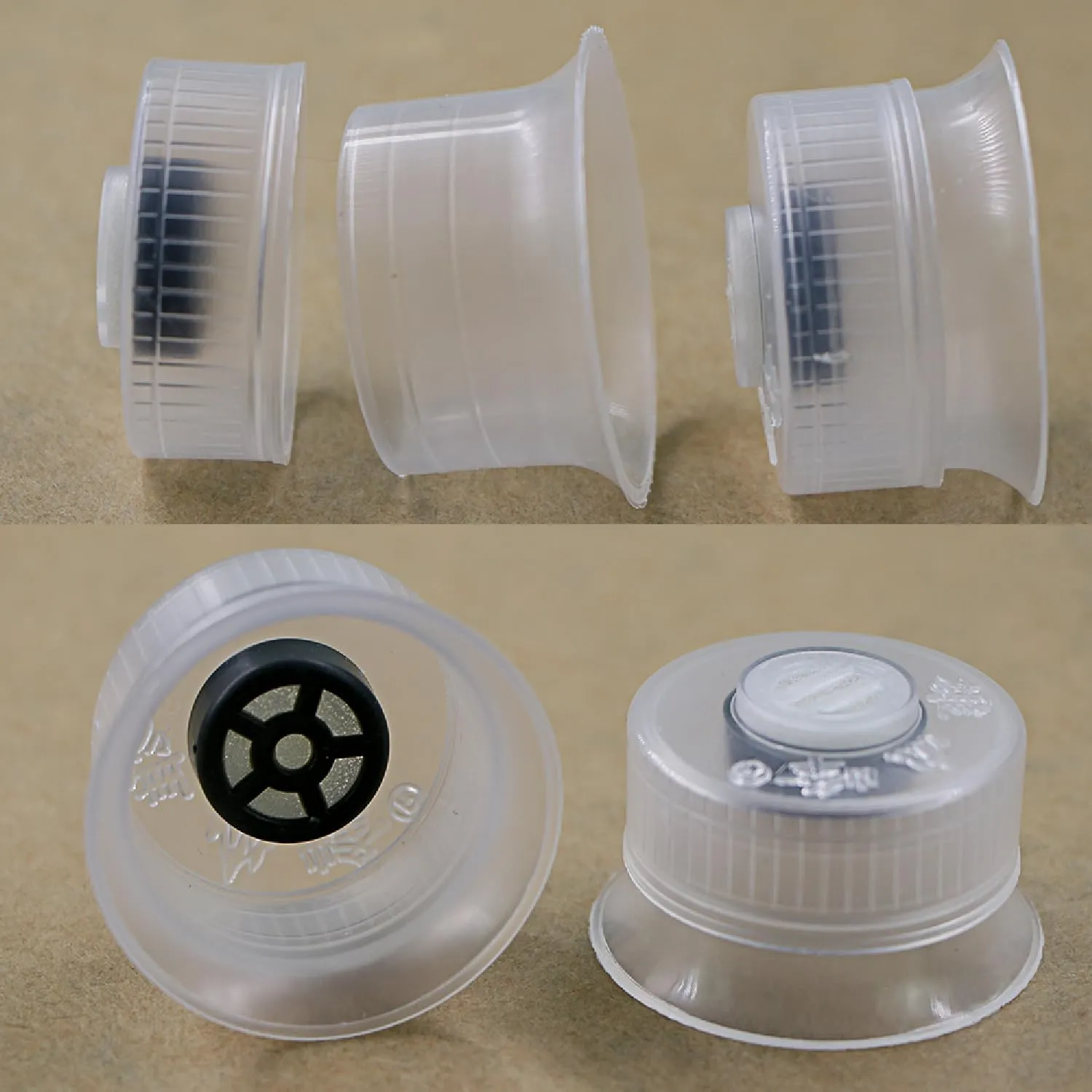 Mushroom Grow Bag Cap and Ring for Cultivating Edible Fungus Sealing Cotton Filter Cover 32mm (100, Transparent)