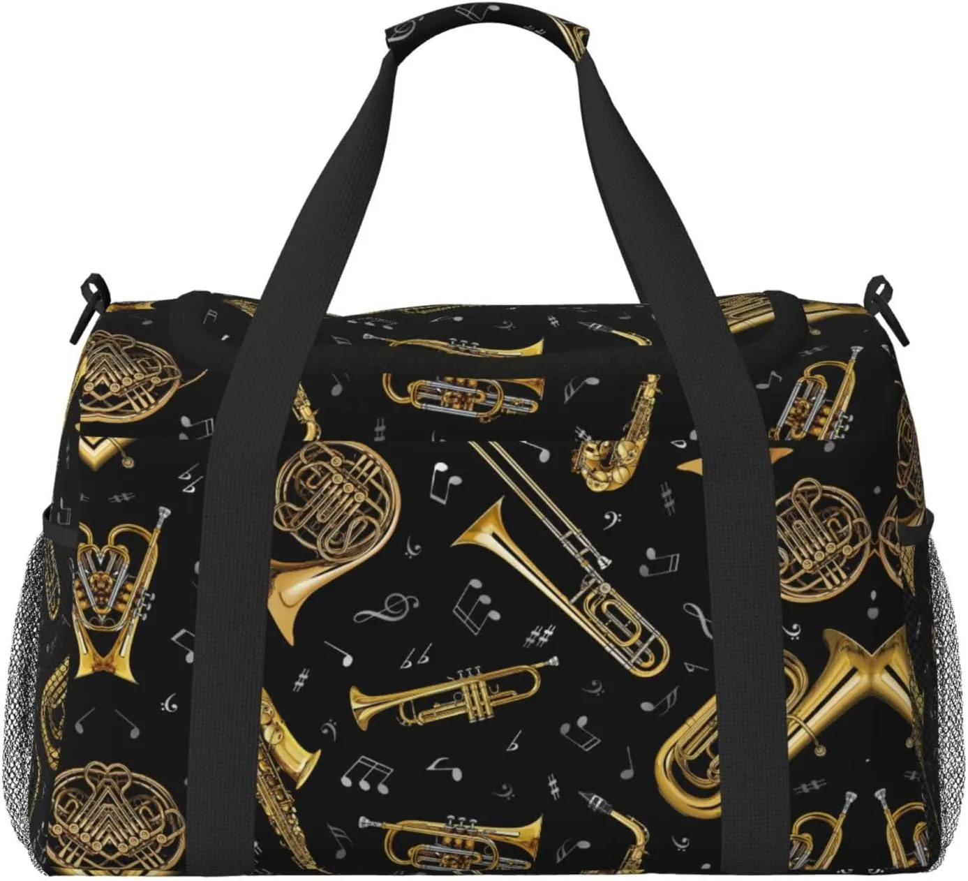 Musical Instruments print Personal Item Bag Carry on Bag Underseat Travel Duffel Bags Gym Carry On Sports Bags