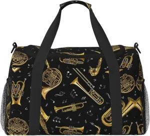Musical Instruments print Personal Item Bag Carry on Bag Underseat Travel Duffel Bags Gym Carry On Sports Bags