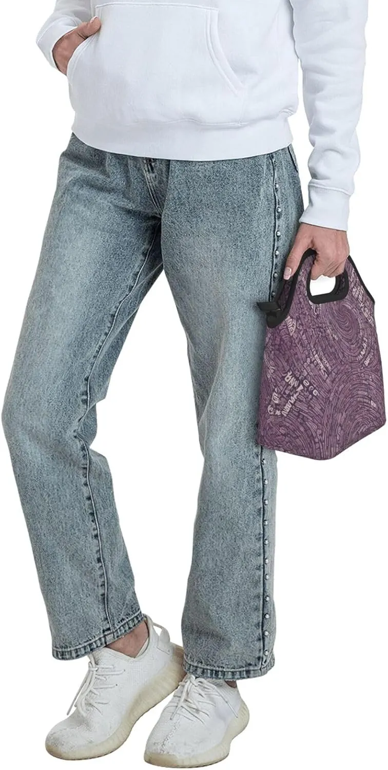 Musical Notation Print Patterns Lunch Bag Insulated Reusable Small Lunch Bag Soft Lunch Tote Bag For Work Travel Picnic