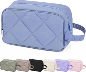 Narwey Travel Toiletry Bag for Traveling Women Travel Bag for Toiletries, Quilted Makeup Bag Cosmetic Make up Bags Medicine Bag for Girls (Blue)