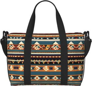 Native American Pattern print Travel Duffel Bag,workout duffel bag, overnight shoulder Bag,Weekender Bag for Women Men