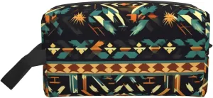 Native American Patterns Print Portable Makeup Pouch Travel Toiletry Bag Storage Bags with Handles Large Capacity