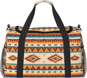Native American Print print Large Canvas Travel Duffel Bag Weekender Bags for Women Overnight Bag Carry On Tote Bag