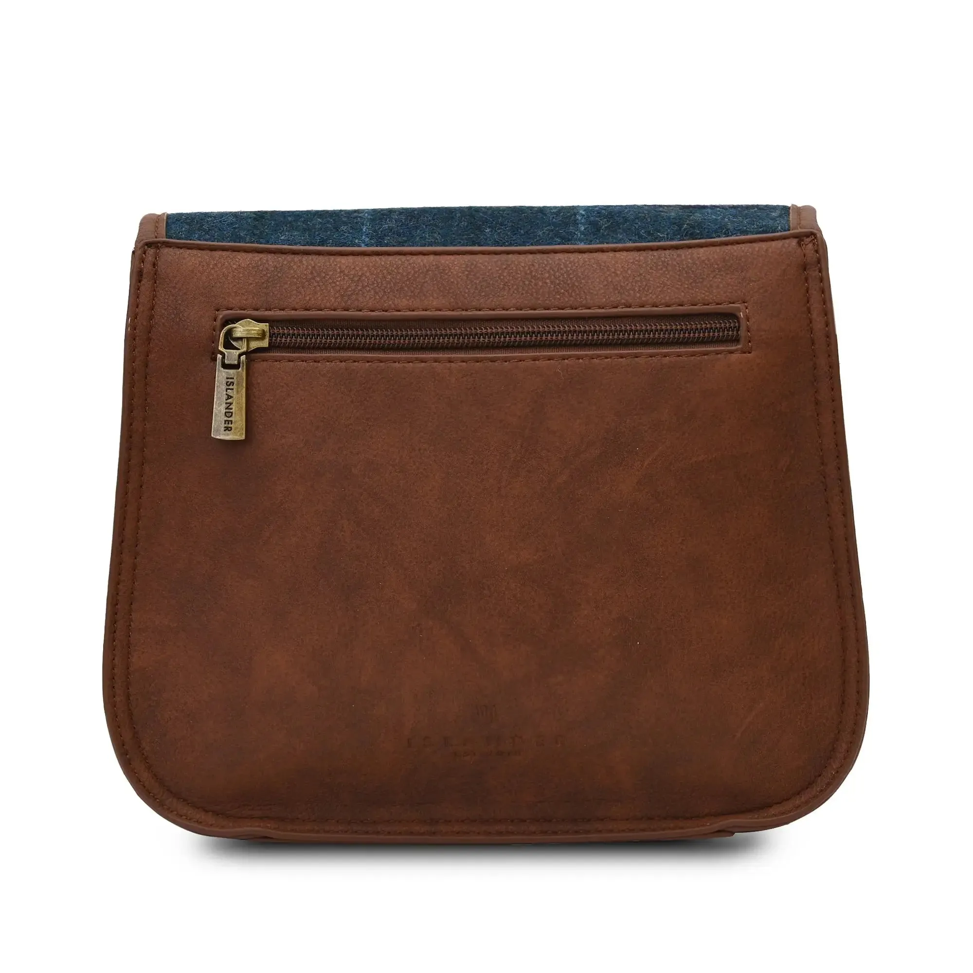Navy Over-Check Saddle Bag with Harris Tweed®