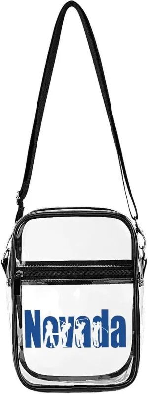 Nevada Golf Cute Crossbody Purses Unisex Transparent Shoulder Bag Adjustable Strap Handbag
