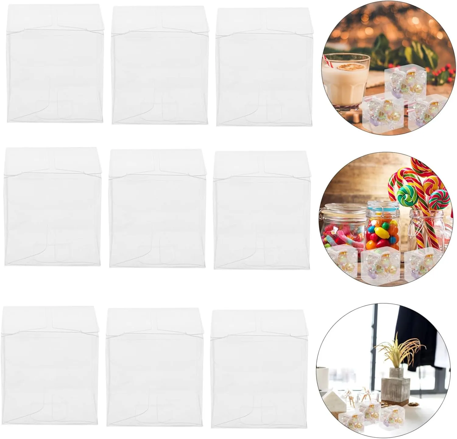 NOLITOY 225 Pcs Christmas Boxes Wedding Favors Party Favor Boxes Clear Lid Packaging Boxes Muffin Single Container Pastry Container Christmas Bags Miss Storage Rack With Hole