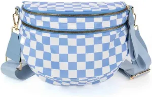 Nuvore ComfortBag,Nuvore Crossbody Bag,Multiple Pockets Large Capacity Spacious Stylish Checkered Bum Bags for Women