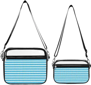Oktoberfest Bavarian Blue And White Transparent Cross Bag Two-piece Set, Fashionable Transparent Bag
