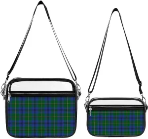 Old Scotsman Clan Johnstone Johnston Tartan Plaid Transparent Cross Bag Two-piece Set, Fashionable Transparent Bag