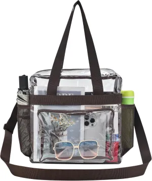 Oraben Clear Tote Bag Clear Bag Stadium Approved 12x6x12 Stadium Bag for Work, Sports Games,Gym
