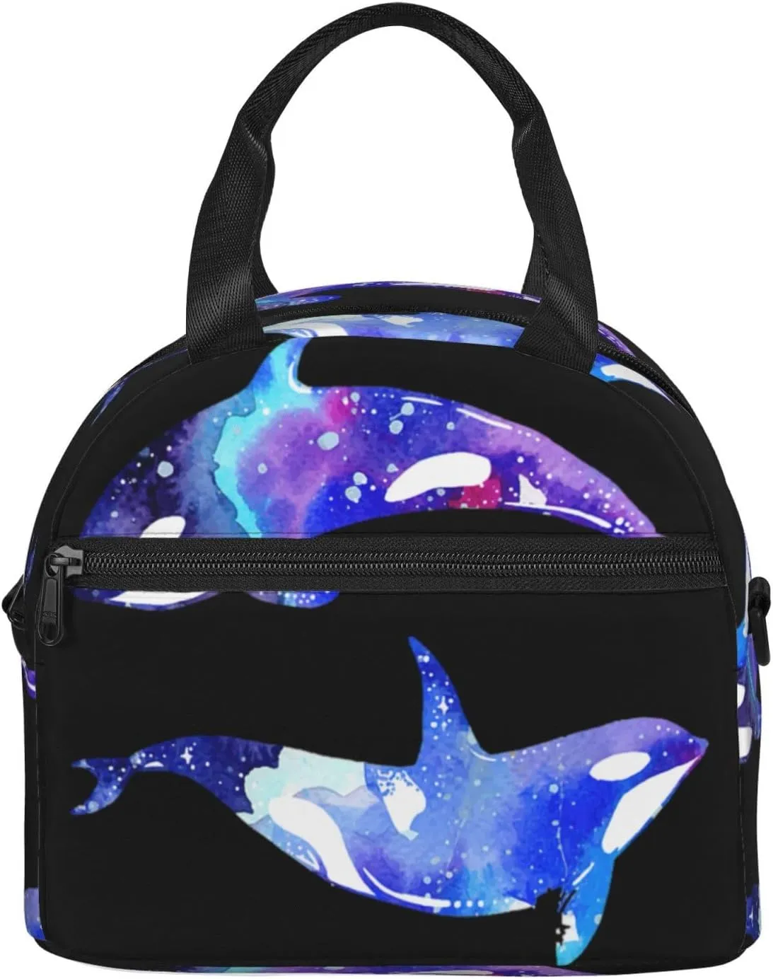 Orca Killer Whale Print Crossbody Insulated Lunch Bags For Women Men Cooler Bag Lightweight Waterproof Lunch Box