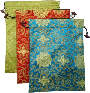 Ouyatoyu 3pcs Embroidered Silk Flower Design Jacquard Travel Bags - Laundry, Shoe, Lingerie & Underwear Storage for Men & Women - Washable Cloth Shoe Bags