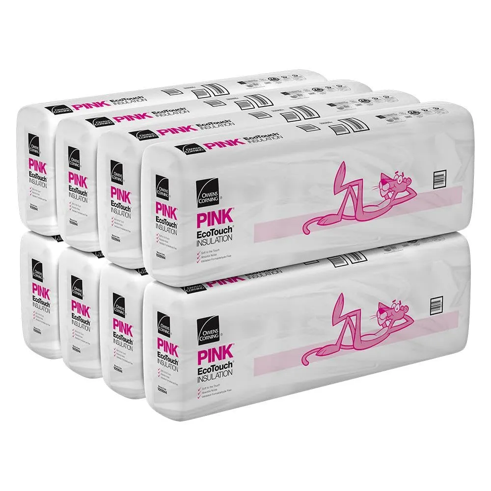 Owens Corning 331 SQFT 8 Bags of R 38 Kraft Faced 15 by 48 High Density Fiberglass Batt Fits 2X10 attic