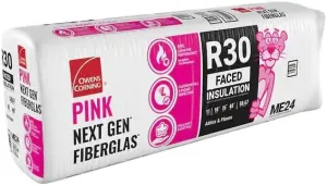 Owens Corning 469 SQFT 8 Bags of R 30 Kraft Faced 16 by 48 Fiberglass Fits 2X10 attic