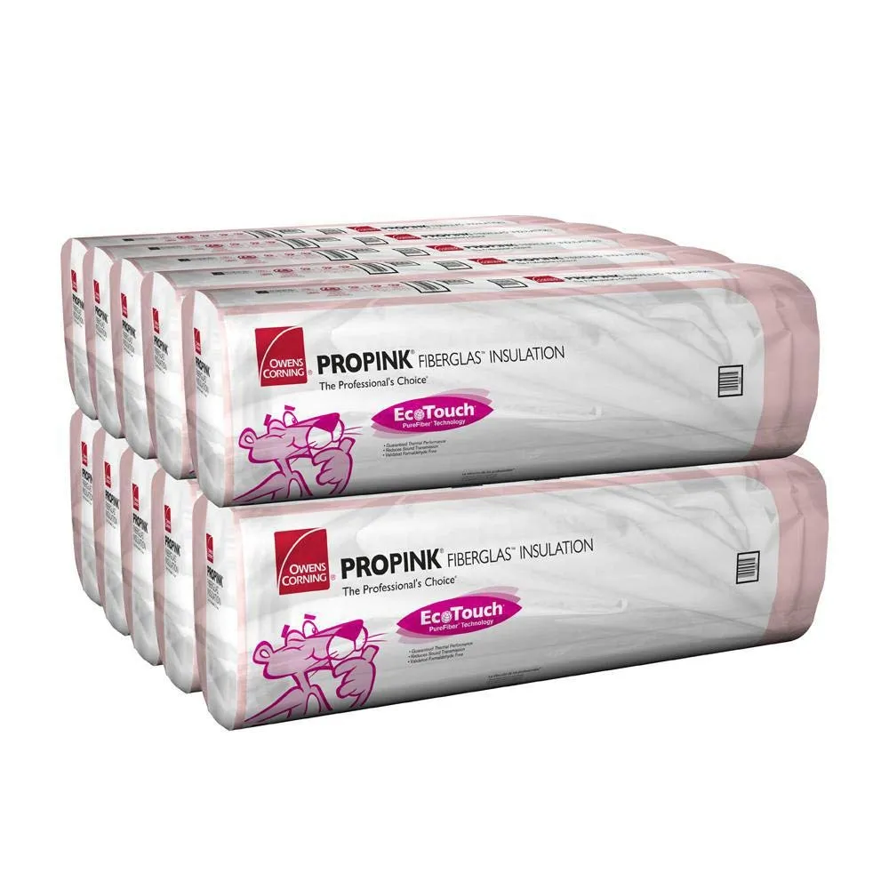 Owens Corning 775 SQFT 10 Bags of R 19 Unfaced 15 by 93 Fiberglass Fits 2X6 Floor-Ceiling