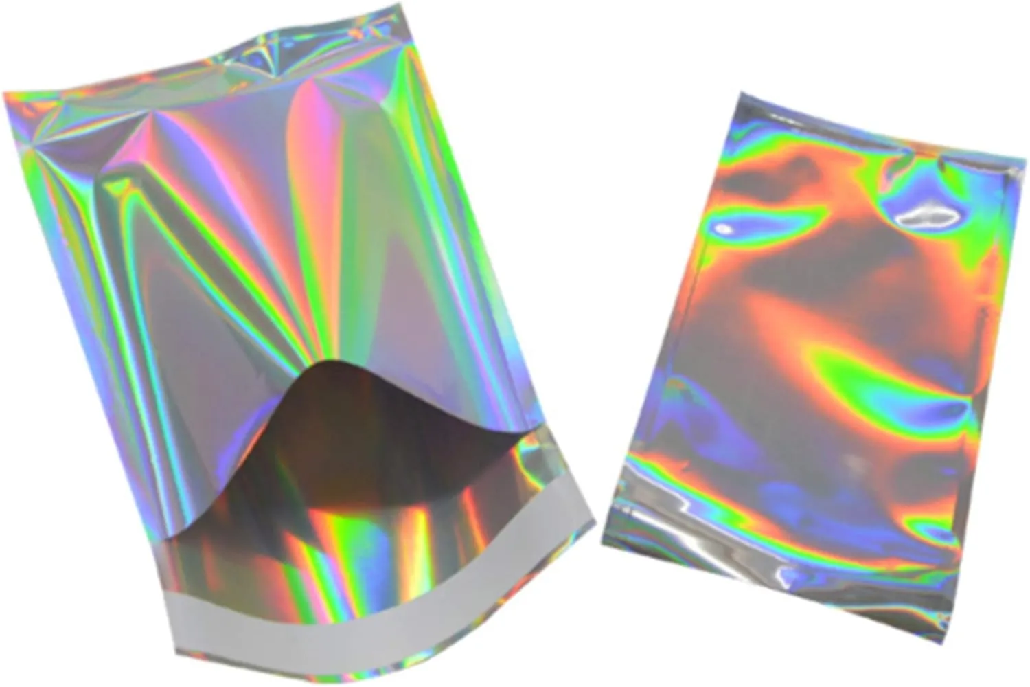 PABCK 100 Pack 4.5×6.5 1.57 inch Holographic Metallic Poly Mailers Self Sealing Packaging Foil Glitter Bags Shipping Envelopes Mailing Storage Pouches for Shipping Packaging