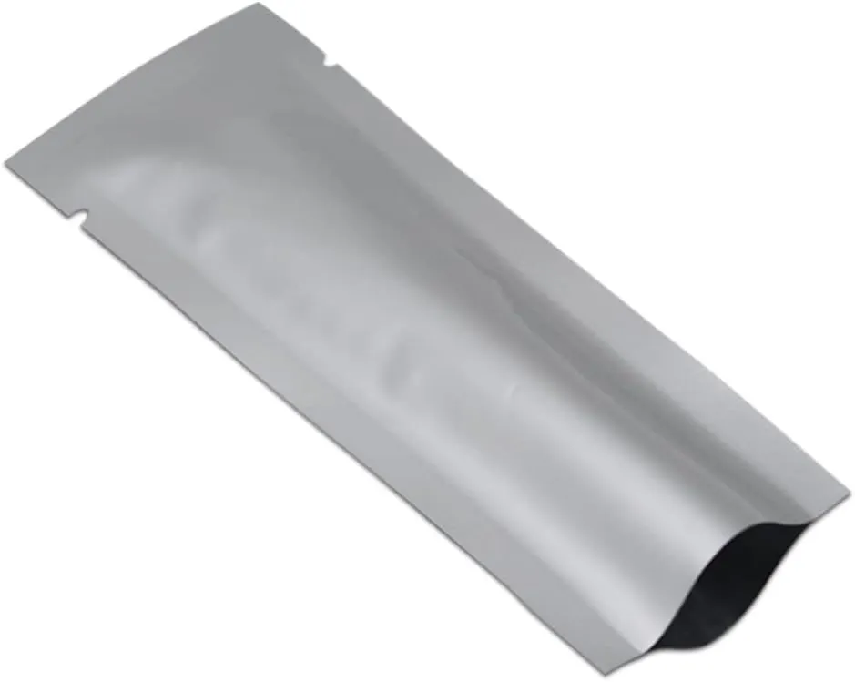 PABCK 100 Pcs 3.15x9.45 inches Small Mylar Bags Heat Sealable 3.34mil Pure Foil Bag Powder Coffee Food Storage Vacuum Pouches for Sampling Packaging Aluminum Foil Package