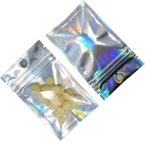 PABCK 1000 Pack 2.3x3.9 inch (Inside Size 1.9x2.5 inch) Resealable Foil Pouch Clear Front Heat Seal Bags with Hang Hole for Zip Food Storage Lock Bag Reclosable Airtight Zipper Lock Packaging