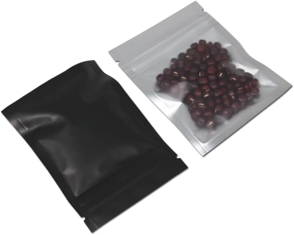 PABCK 500 Pack 2.9x3.9inch (2.5x2.7inch inside size) Resealable Zipper Lock Food Storage Bags for Zip Heat Seal Lock Coffee Foil Packaging Pouch for Food Self Sealing Storage Supplies