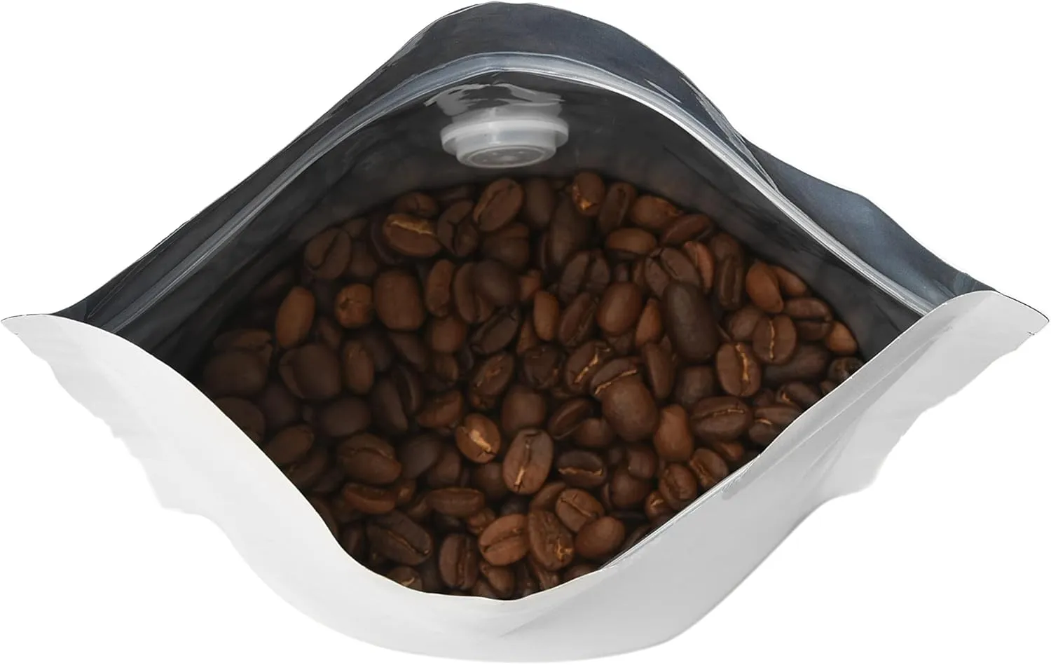 Pack of 50 White Kraft Paper Coffee Bags with Degassing Valve, Stand-up Coffee Pouches in Food Grade with Resealable Zipper Lock (16oz,1lb, 50 Pieces)