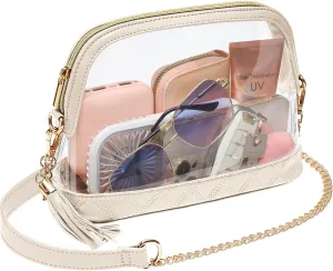 PACKISM Clear Bag for Stadium events - Cute Clear Purse for Women Crossbody & Adjustable Chain for Sports Games Concerts