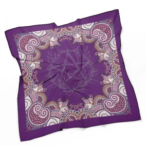 Pagan Paisley Purple Women's Scarf, Witch Headscarf/Silky Bandana/Neckerchief