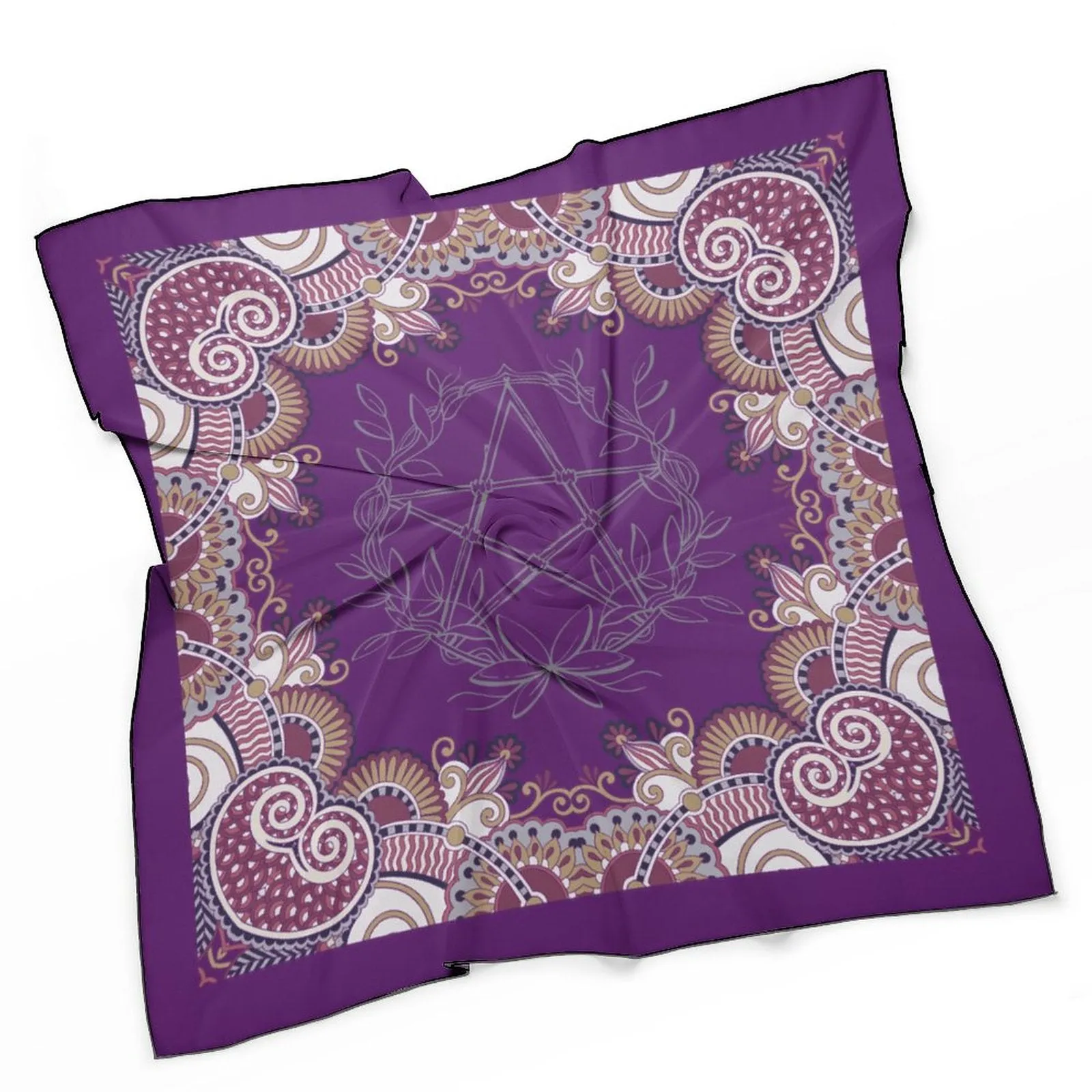 Pagan Paisley Purple Women's Scarf, Witch Headscarf/Silky Bandana/Neckerchief