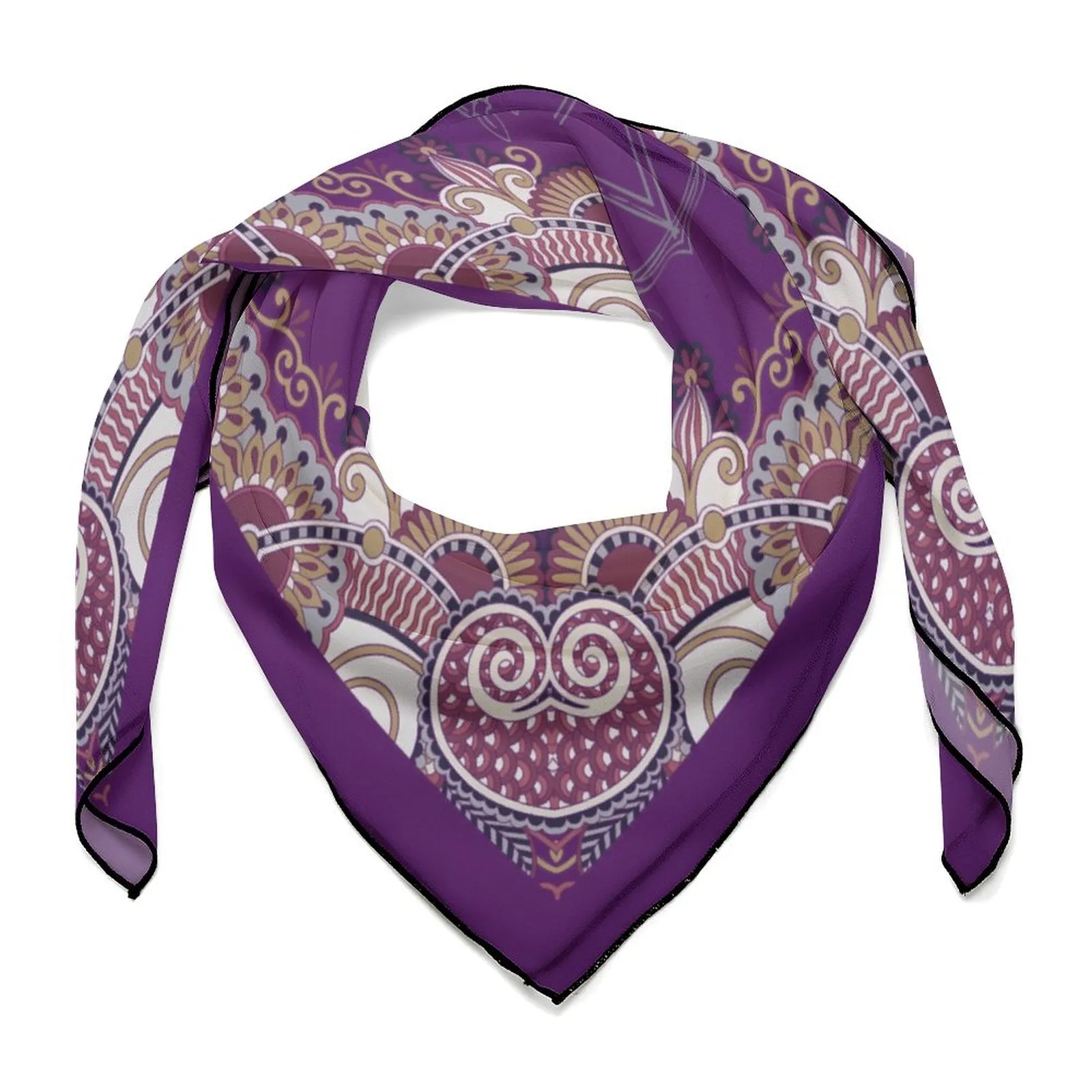 Pagan Paisley Purple Women's Scarf, Witch Headscarf/Silky Bandana/Neckerchief