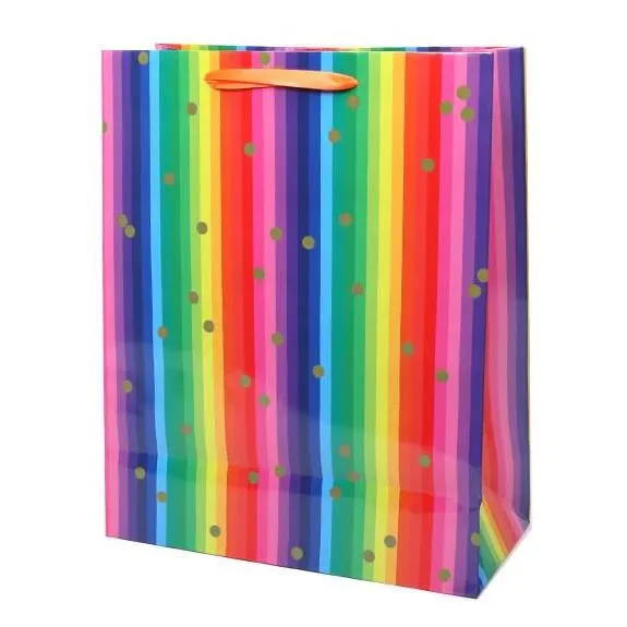 Paper Trendz Rainbow Stripes Gift Bag - Large