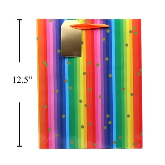 Paper Trendz Rainbow Stripes Gift Bag - Large