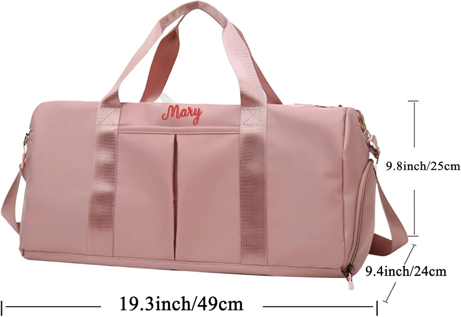 Personalized Duffel Bag Custom Embroidered Gym Bag Travel Sports Duffel Bags with Compartment for Shoes Wet Dry Clothes Weekender Bag Overnight Bag for Women Men