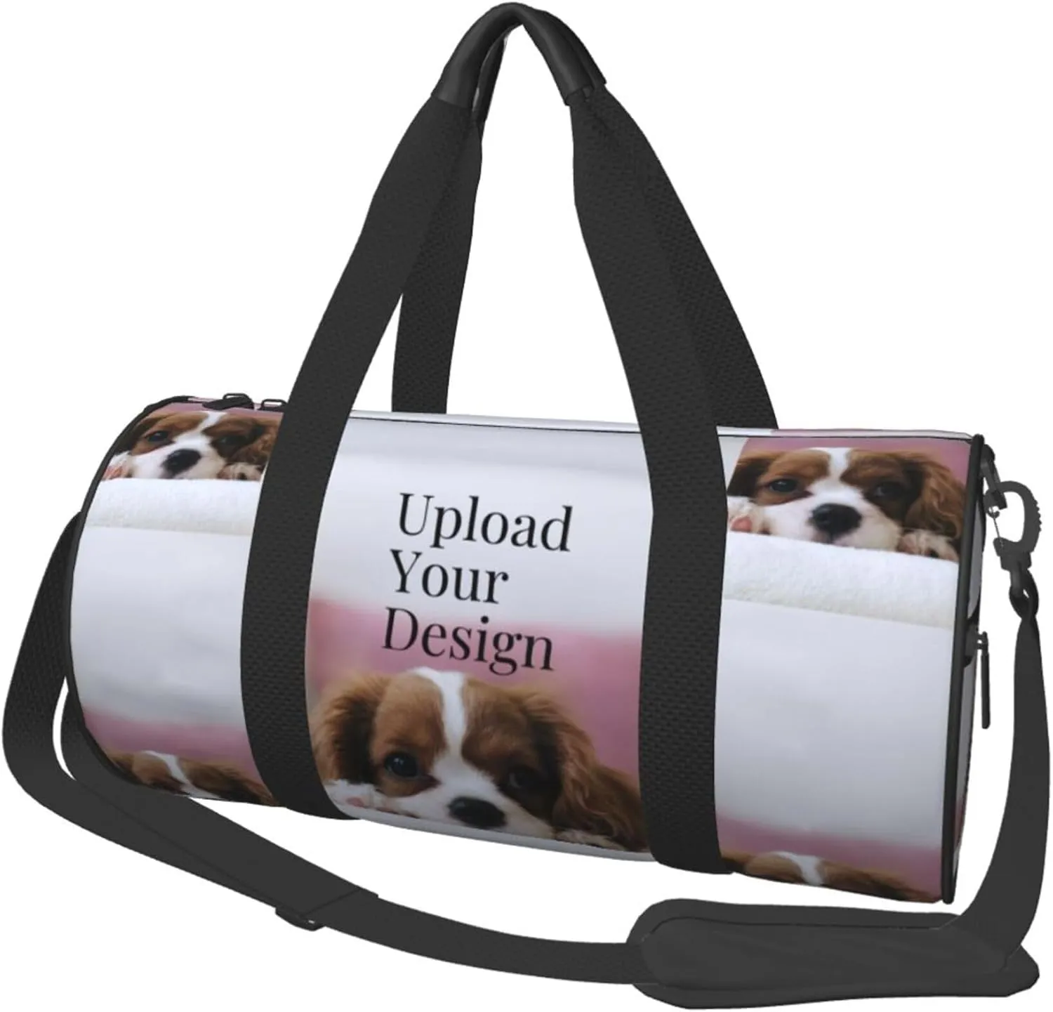 Personalized Duffle Bag Custom Gym Travel Sports Bag for Women Men, Customized Photo Text Logo Family Name Waterproof Weekend Getaway Handbag, Carry on Gymbag Dry Wet Separated Bags Gift