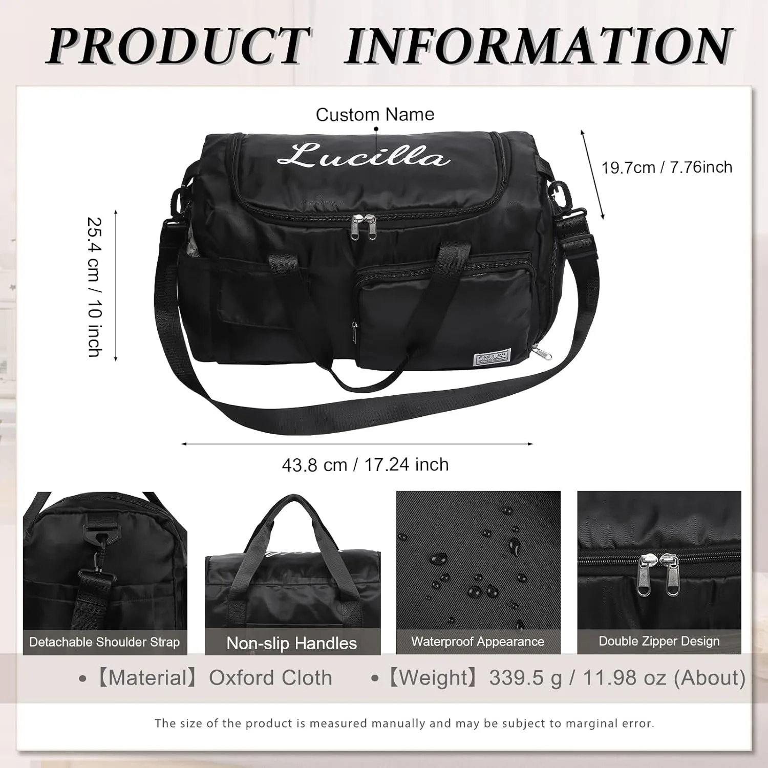 Personalized Large Capacity Travel Duffel Bag - Custom Name Sport Gym Bag with Wet Dry Pockets Weekend Travel Bag Gifts for Women Men Husband Dad Son Wife for Anniversary Christmas (style 1)