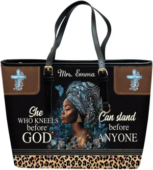 Personalized Leather Tote Bag for Black African Women, Custom Name Handbag, Mother’s Day Birthday & Christmas Gift
