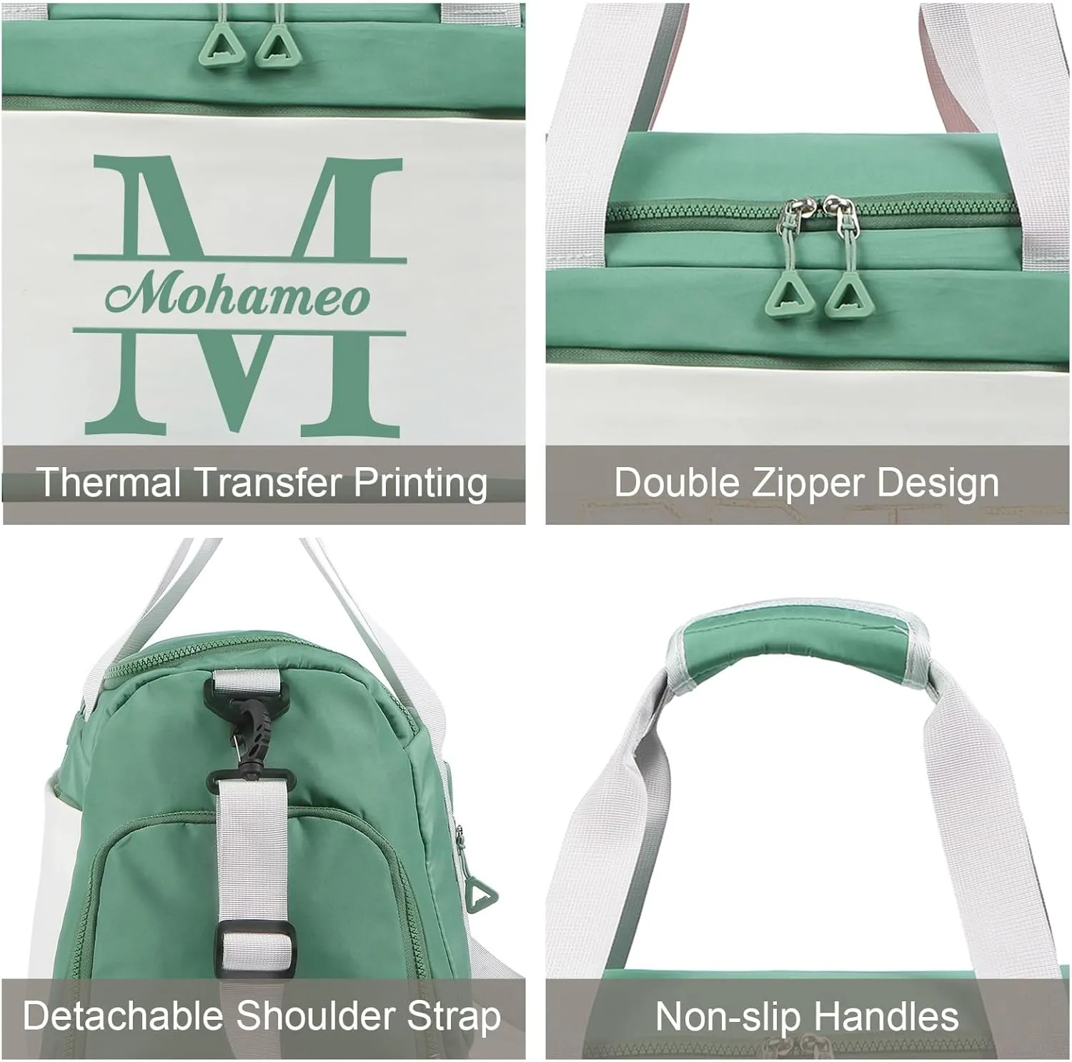 Personalized Travel Duffel Bag - Custom Name Letter Large Capacity Sport Gym Bag with Wet Dry Pockets Weekend Travel Bag Gifts for Women Men Husband Dad Son Wife for Anniversary Christmas