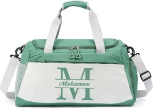 Personalized Travel Duffel Bag - Custom Name Letter Large Capacity Sport Gym Bag with Wet Dry Pockets Weekend Travel Bag Gifts for Women Men Husband Dad Son Wife for Anniversary Christmas