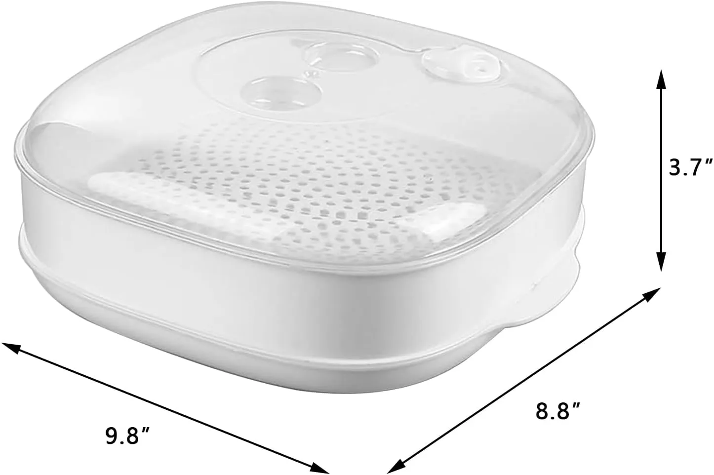 Plastic Microwave Heating Steamer with Lid and Tray