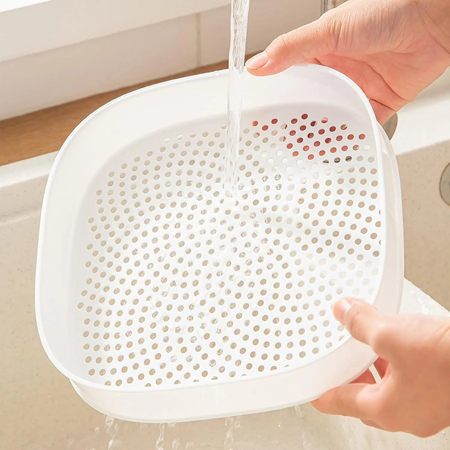 Plastic Microwave Heating Steamer with Lid and Tray