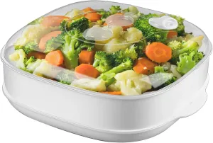 Plastic Microwave Heating Steamer with Lid and Tray
