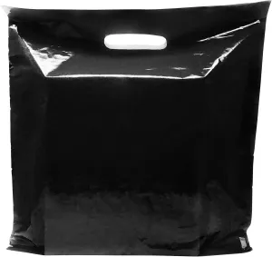 Plastic Shopping Bags - 100 Pack 20" x 20" with 2 Mil Thick Extra Large Retail Bags - Die Cut Handles - Perfect for Large Packages, Children's Toys - Black - 100% Recyclable