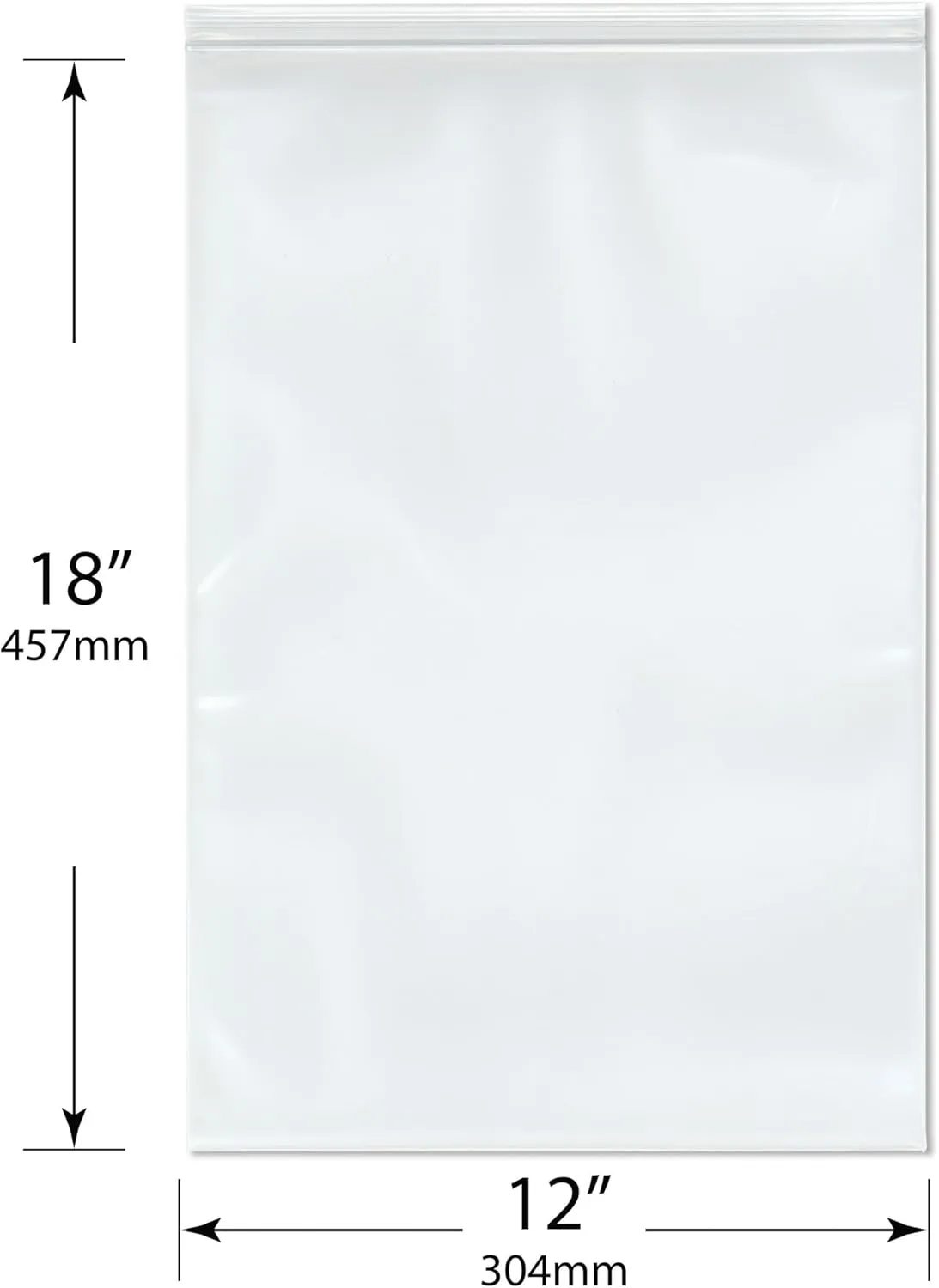 Plymor 12" x 18" (Pack of 50), 6 Mil Industrial Duty Zipper Reclosable Plastic Bags