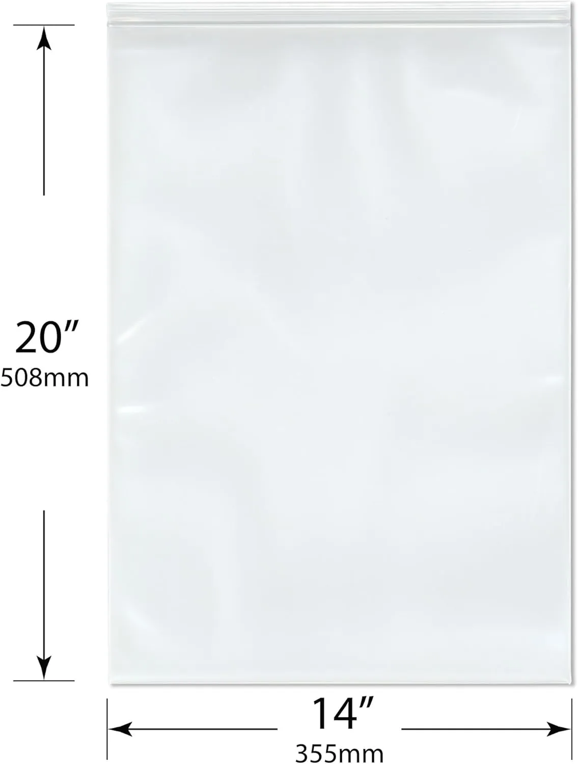Plymor 14" x 20" (Pack of 50), 6 Mil Industrial Duty Zipper Reclosable Plastic Bags