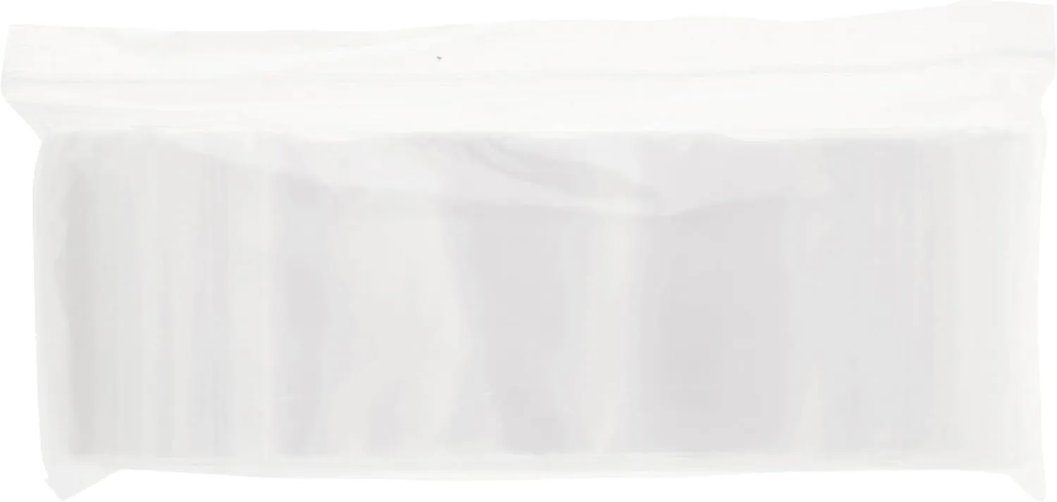 Plymor 3" x 7" (Pack of 500), 2 Mil Zipper Reclosable Plastic Bags